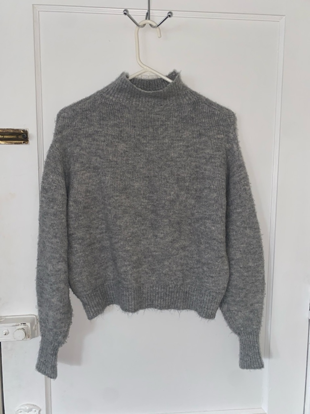White House Black Market Heather Gray Mock Turtleneck Sweater